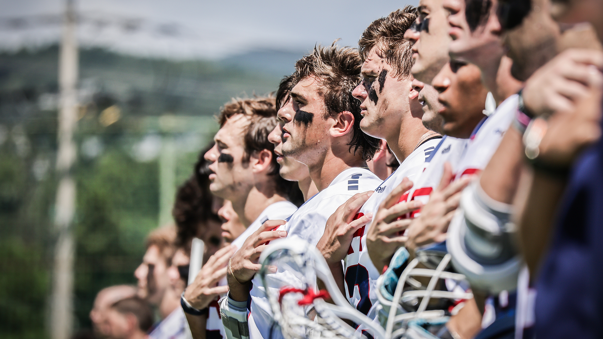U.S. U20 men's played lined up for national anthem before a game