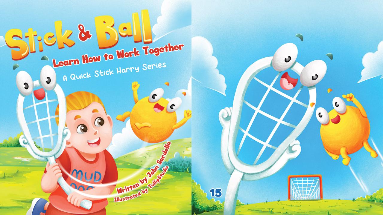 Book cover illustration from Stick & Ball Learn How to Work Together